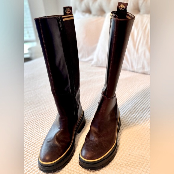 TIMBERLAND Malynn Waterproof Tall Boots Brown Full Grain Leather - Picture 7 of 16